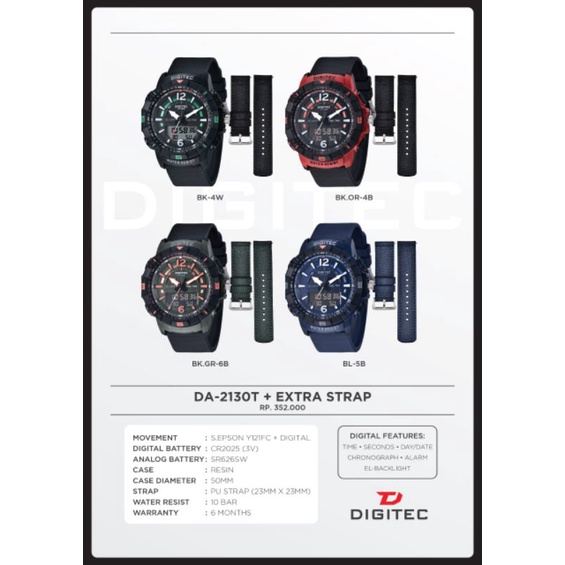 Jam Tangan Pria Digitec Original DA-2130T Tahan Air Gratis Ongkir COD