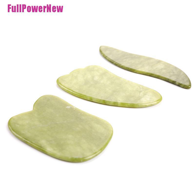 [Full] Natural Jade Guasha Scrapping Plate Piece Gua Sha Massager Face Meridian