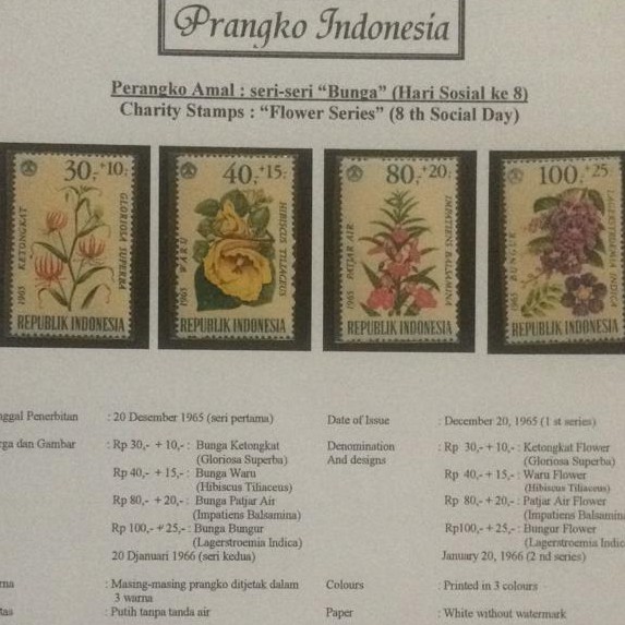 

Prangko Indonesia "BUNGA seri 1" th 1965