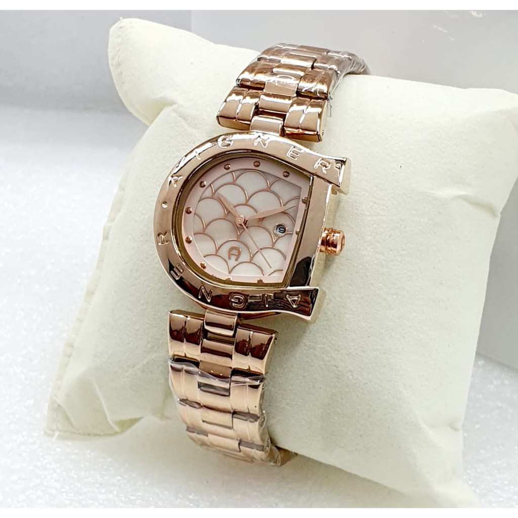 Jam Tangan Wanita Fashion E81003T Tali Rantai Tanggal Aktif Free Box &amp; Baterai