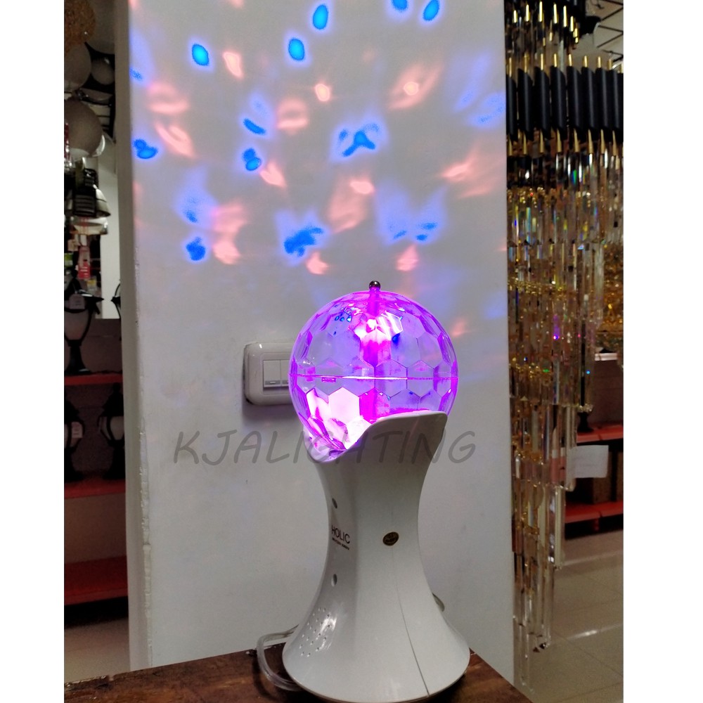 LAMPU DISCO LED RGB RAINBOW MAGIC PUTAR + MP3 USB