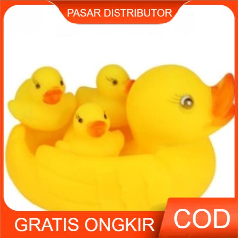 Bebek Karet Bunyi Isi 4 Pcs - Duck Rubber - Teman Mandi Balita - Mainan Anak