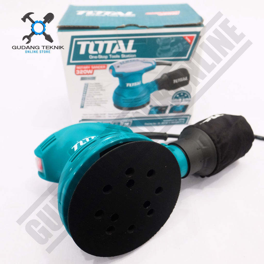 Mesin Amplas Bulat TOTAL TF2031256 / Rotary Sander TF 2031256 - Orbital Sander TOTAL