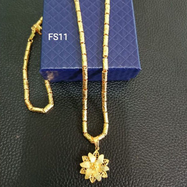 KALUNG BAMBU LOVE SEPUHAN EMAS 24K