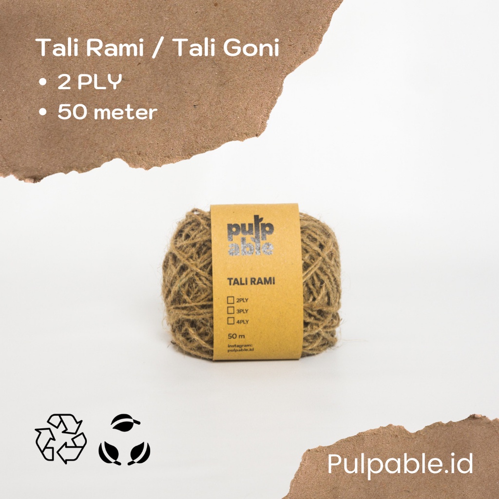 

Tali rami / tali goni / hemp rope 2 Ply - 50 meter - Pulpable