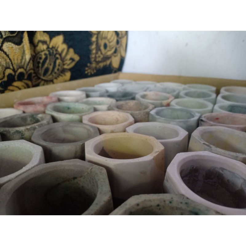 pot mini kaktus / pot skulen / pot semen / pot lilin / scented candle cement pot