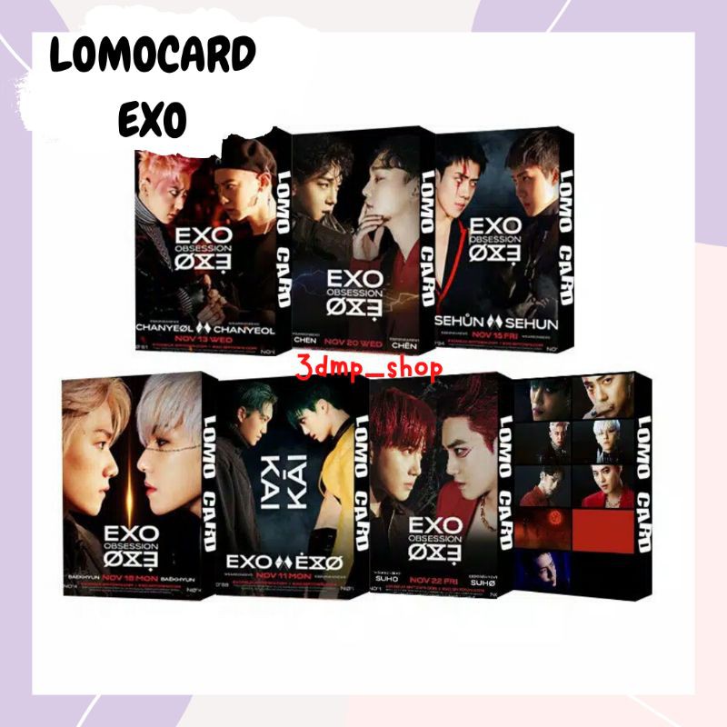 [30 lembar] Lomocard lomo card photocard exo obsession kai jongin baekhyun suho sehun