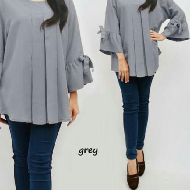 ➶ ERLINDA BLOUSE WANITA | BIG SIZE | PLAIN BLOUSE | ATASAN WANITA | BAJU JUMBO ERLINDA ➯