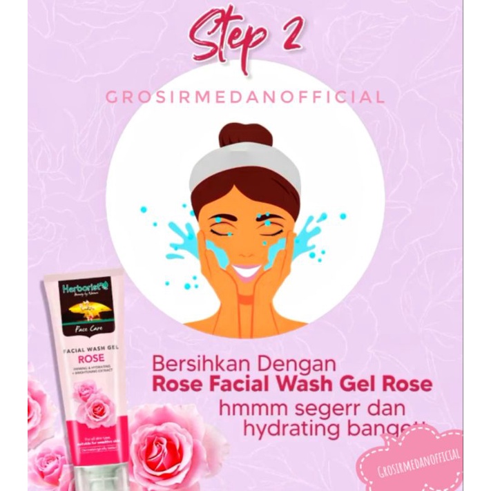 HERBORIST ROSE SERIES - CLEANSING MILK, FACIAL WASH, ROSE WATER, SLEEPING MASK - AIR MAWAR MASKER MAWAR