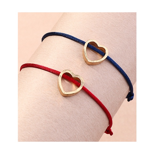 LRC Gelang Tangan Fashion Color Mixing Hand-woven Love Pendant P31900