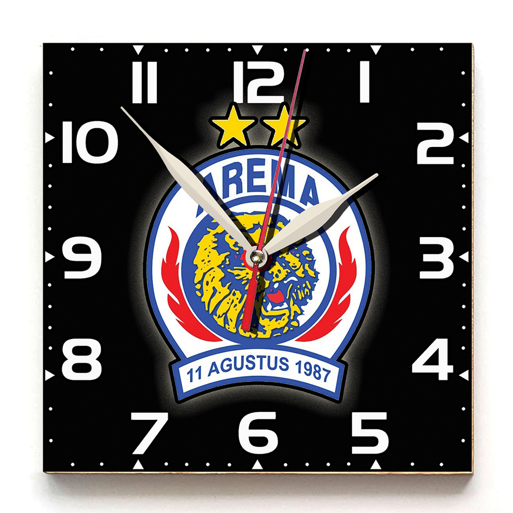 JAM DINDING UNIK KARAKTER AREMA MALANG . KAYU 30x30