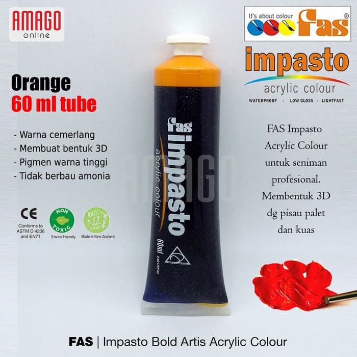 FAS - IMPASTO ACRYLIC PROFESSIONAL PAINT - 60 ml - ORANGE