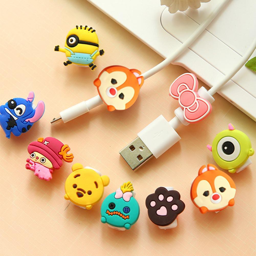 MOJITO Cartoon Cable Protector Data Line Protective Cover Charging Cable Winder