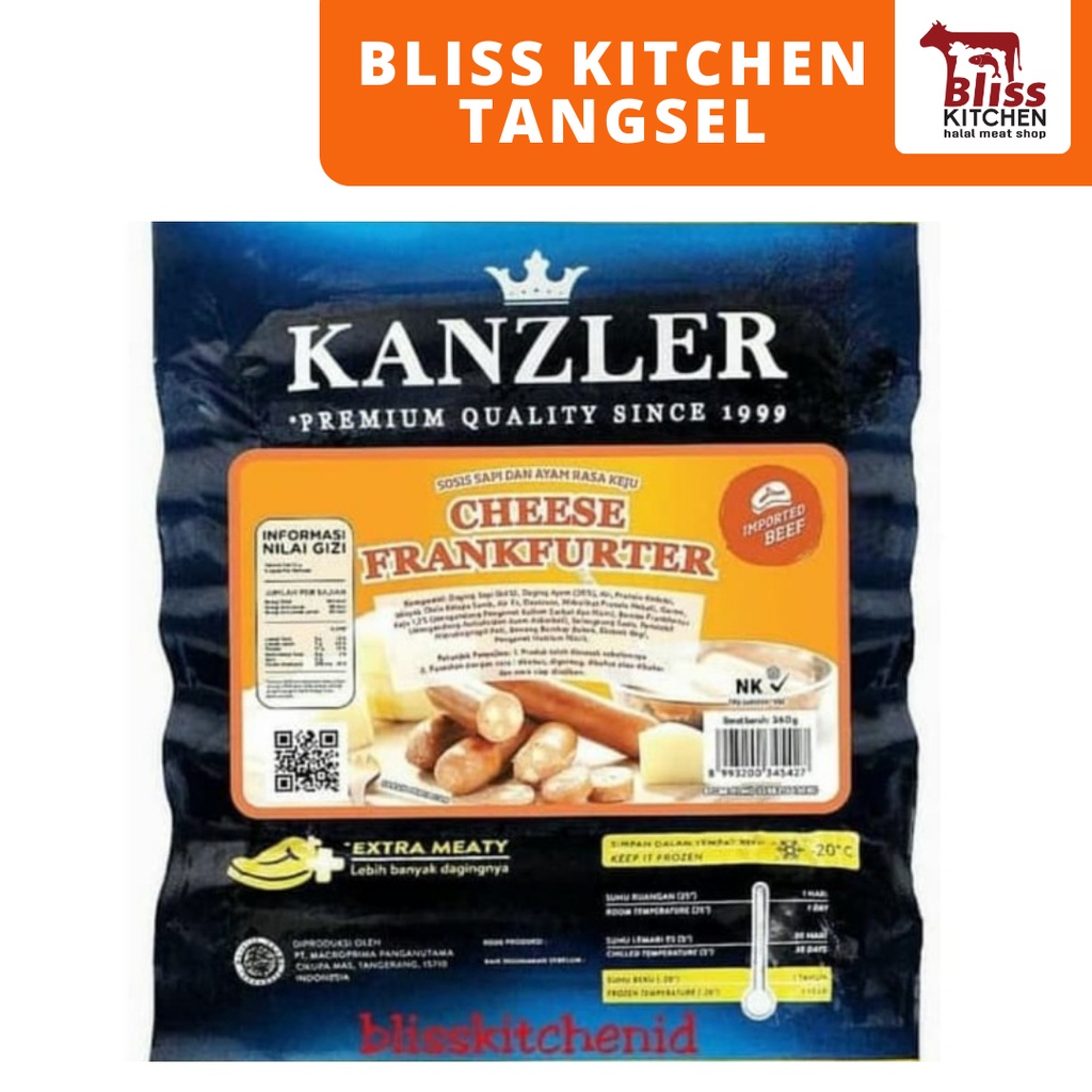 

Sosis Kanzler Cheese Frankfurter Beef Sausage / Sosis Keju 360gr