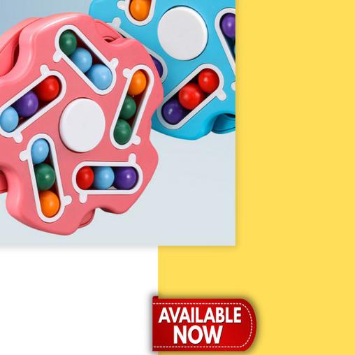 ❆ New Rotating Magic Cube Fidget Spinner Fingertip - Biru ♥