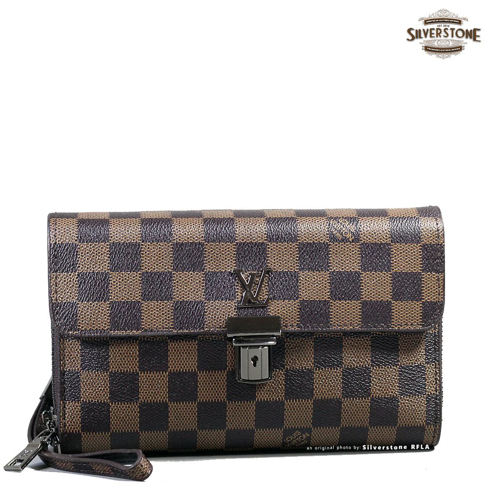 Handbag LV-78 Classy Brown - Tas Tangan Dompet Kulit Hand Bag Pria Wanita Import Kulit Premium