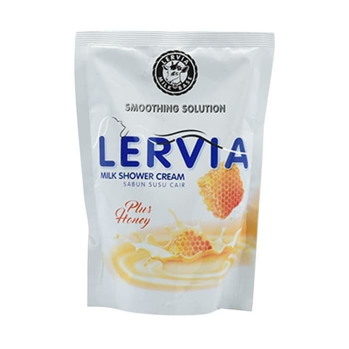 Lervia Milk Shower Cream Honey Refill 400ml - Sabun Mandi Susu Cair