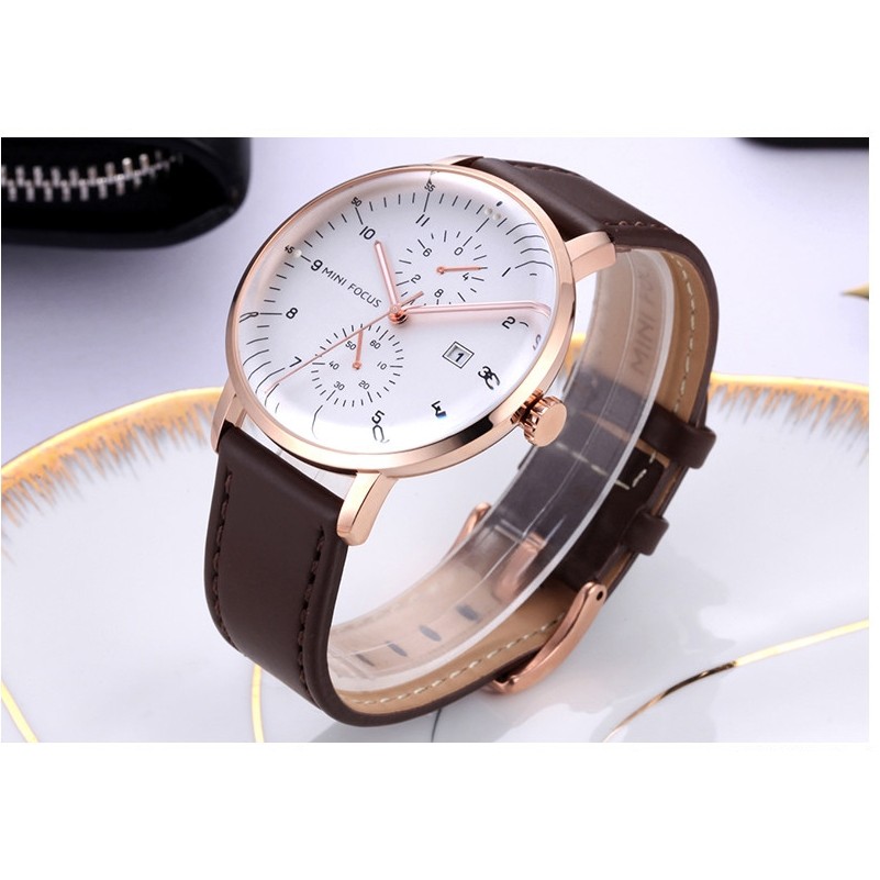 MINI FOCUS Jam Tangan Analog Pria - MF0052G - Brown