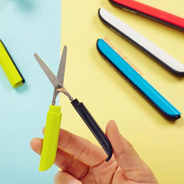 

✱ Deli Gunting Portabel kecil gunting mini lipat Portable Scissors 0600 - Putih ♔