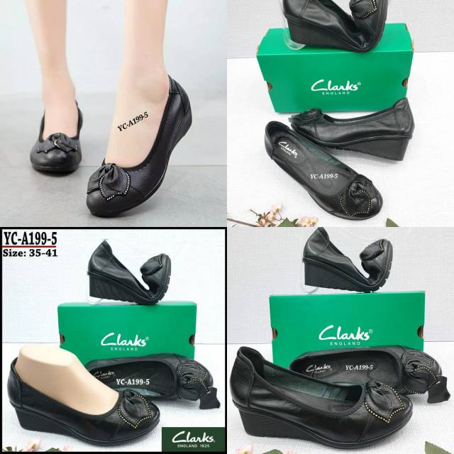 Clarks leaf wedges YC-199-5 / sepatu clarks wedges