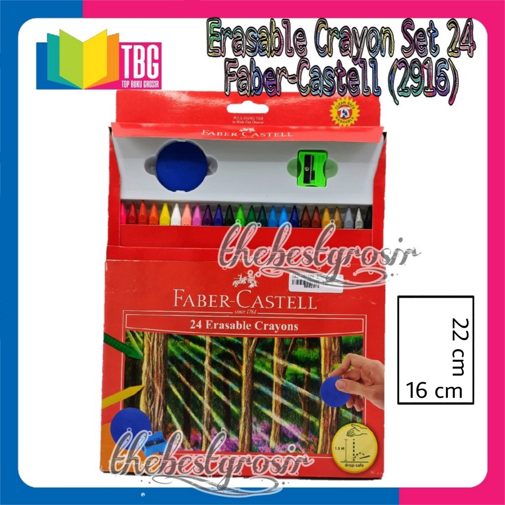 

1 SET (24 WARNA) ERASABLE CRAYON SET 24 FABER CASTELL / CRAYON / KRAYON / OIL PASTEL (R-2916)