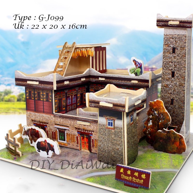 Puzzle 3D Bahan Kayu - CANG ZU MING JU