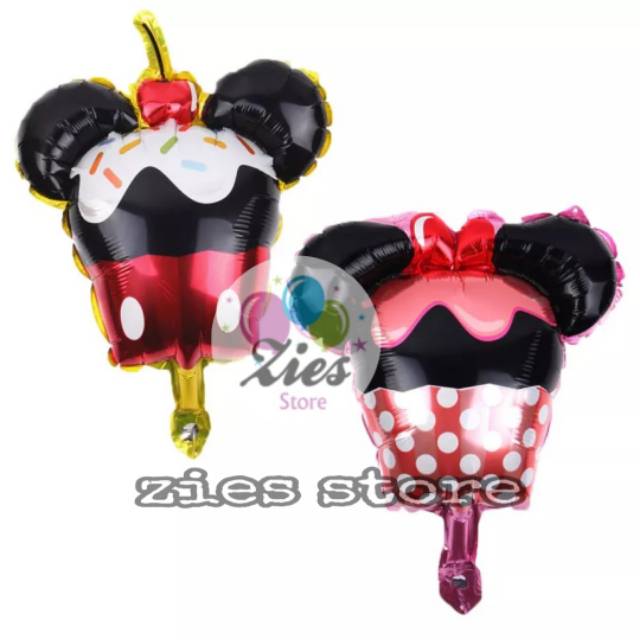 Balon foil cup cake / cup cake mickey minnie ( 40cm (