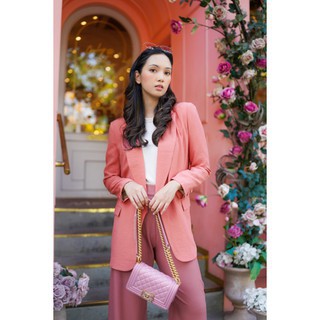 Benang Jarum x Buttonscarves Kara Blazer Lilac & Orange Sale New