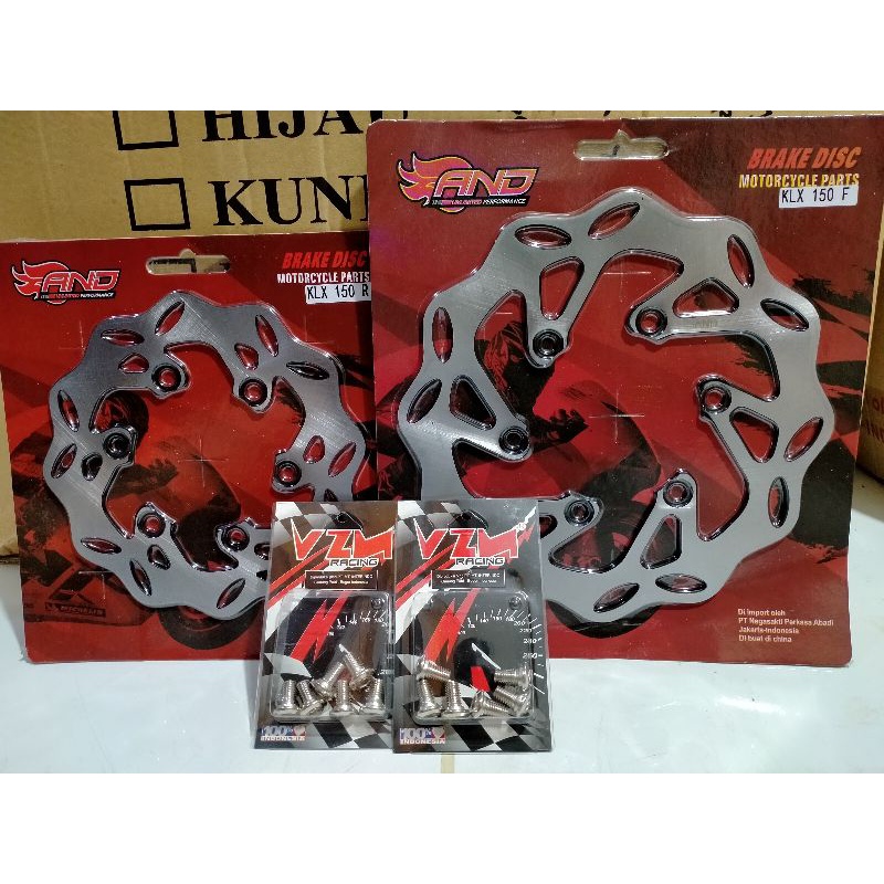 piringan cakram KLX depan belakang AND+baut cakram vzm