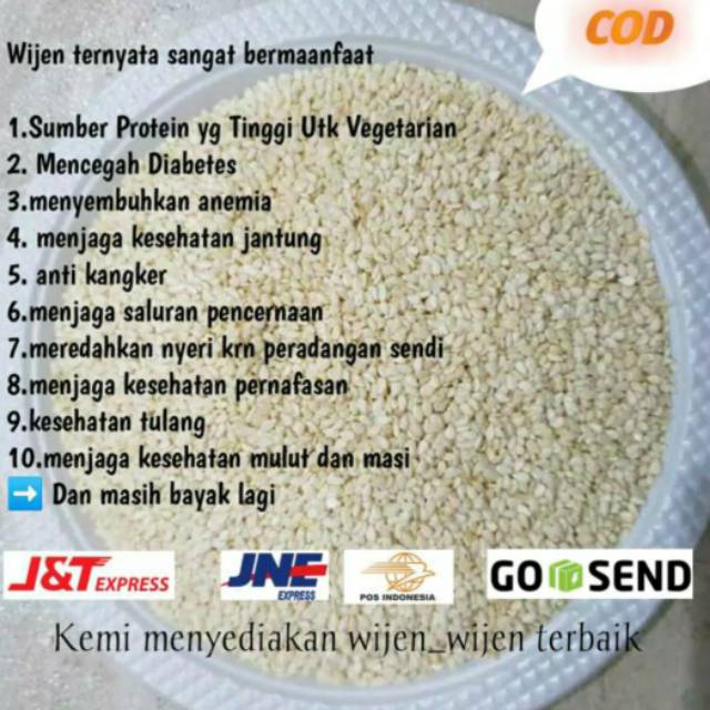 

Wijen putih sangrai 1kg makanan toping kue roti makanan