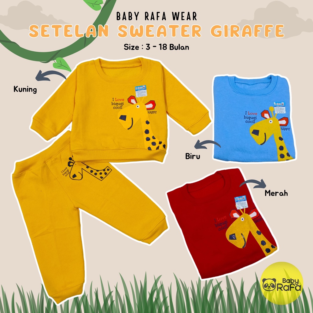 Setelan Jaket Bayi Anak 3 - 18 Bulan, Setelan Sweater Anak GIRAFFE, Sweater Bayi HB Collection