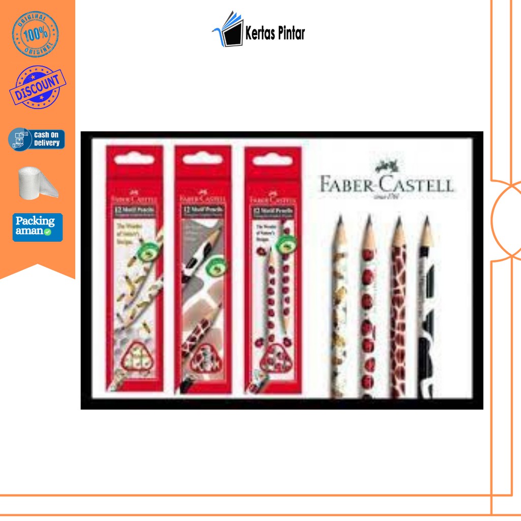 

PENSIL FABER-CASTELL 2B MOTIF Bee Giraffe Lady Bug Cow