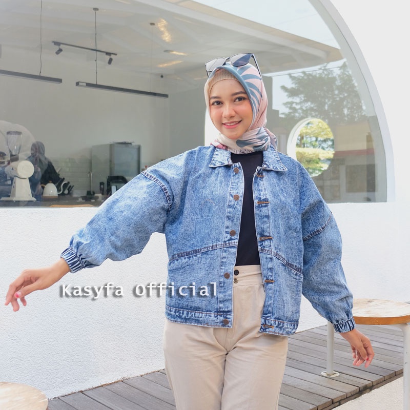 VINTAGE JAKET JEANS OVERSIZE // JAKET JEANS OVERSIZE WANITA