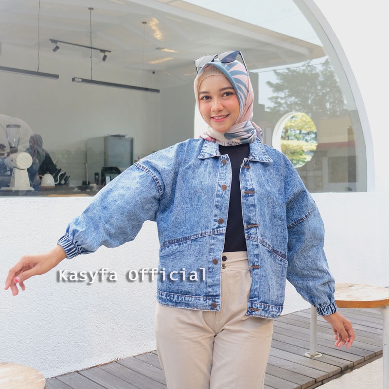 VINTAGE JAKET JEANS OVERSIZE // JAKET JEANS OVERSIZE WANITA