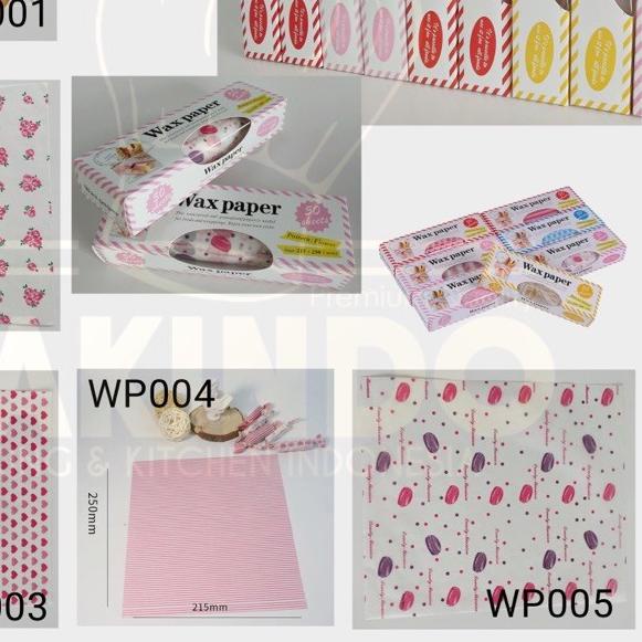 

☁ BAKINDO Food Wrapping / Wax Paper / Kertas Burger Nasi / Baking Paper Motif / Kertas Roti ❀
