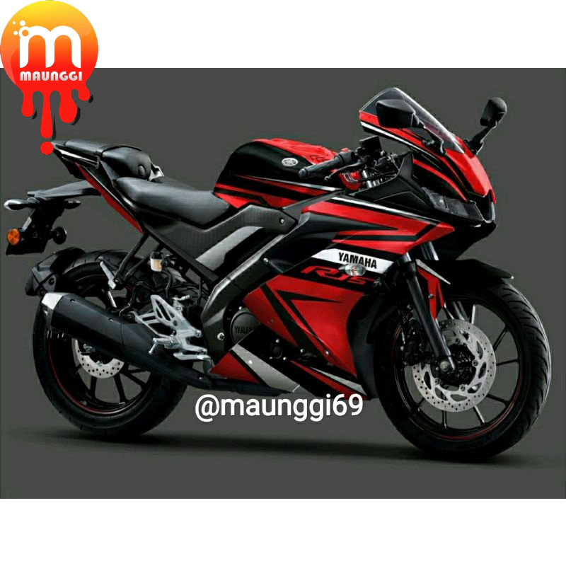 Decal r15 v3 full body sticker r15 variasi motif simple grafis Striping r15 v3 full motif R15 merah