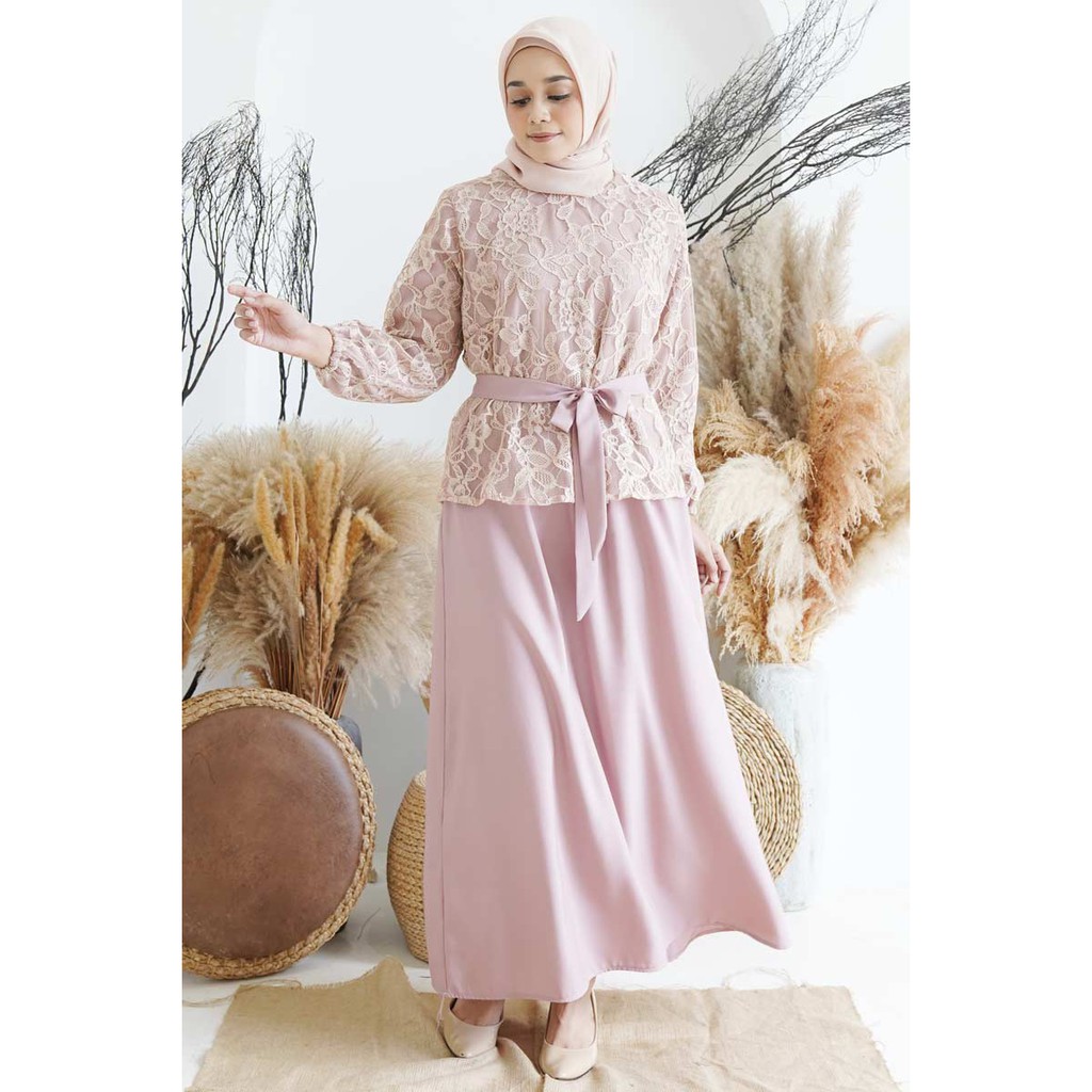 Dress Wanita Brukat Inaya Maxi