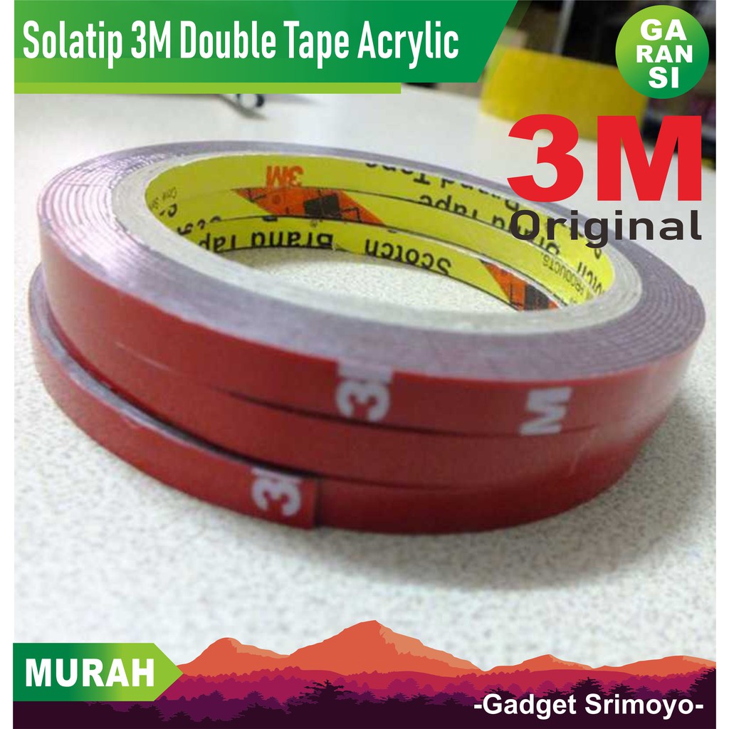 Selotip 3M Double Tape 8mm Acrylic - Solatio 3M Akrilik Double Tape