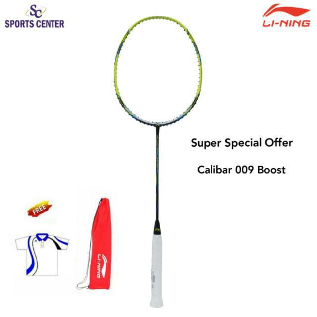 Special Offer Raket Badminton Lining 3D Calibar 009 Boost / 009B Black Lime