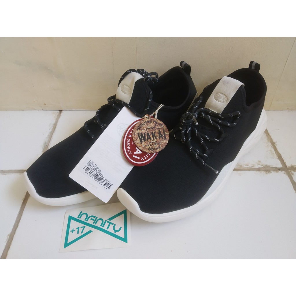 Wakai Original Big Size Kaiku Black Men - Sepatu Wakai Size Besar Hitam Pria