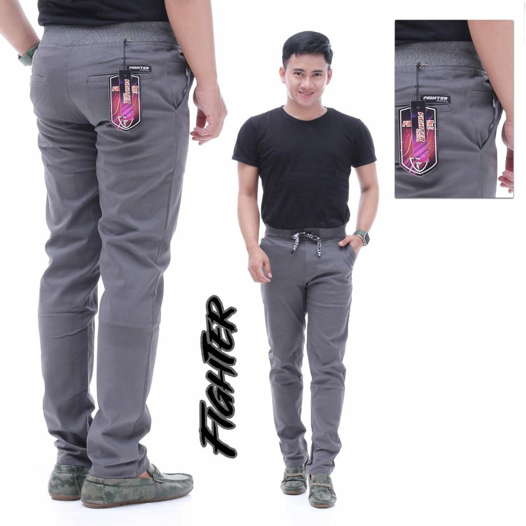 Celana Chino Panjang Pria Slimfit Katun Combed Diamond Melar Cocok Buat Kerja Harian