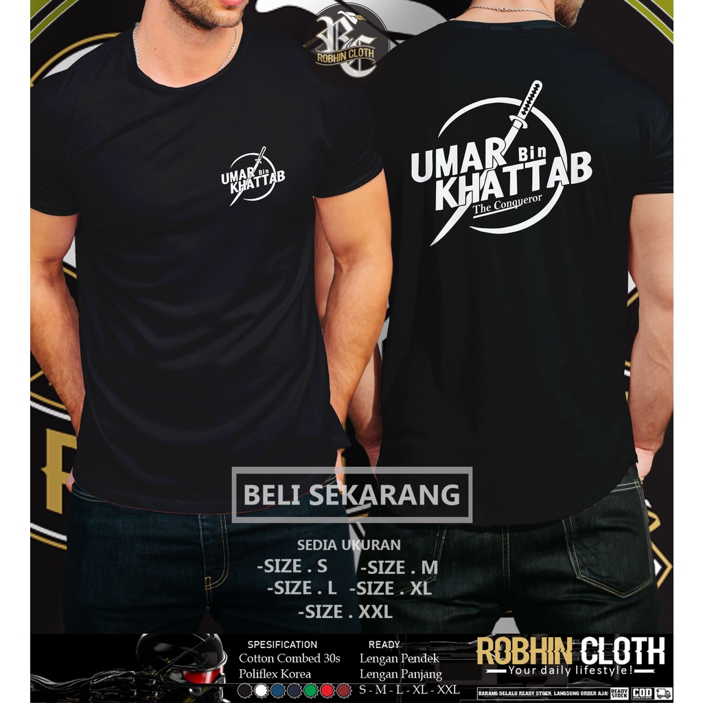 Kaos Baju Dakwah Umar Bin Khattab The Conqueror Baju Muslim