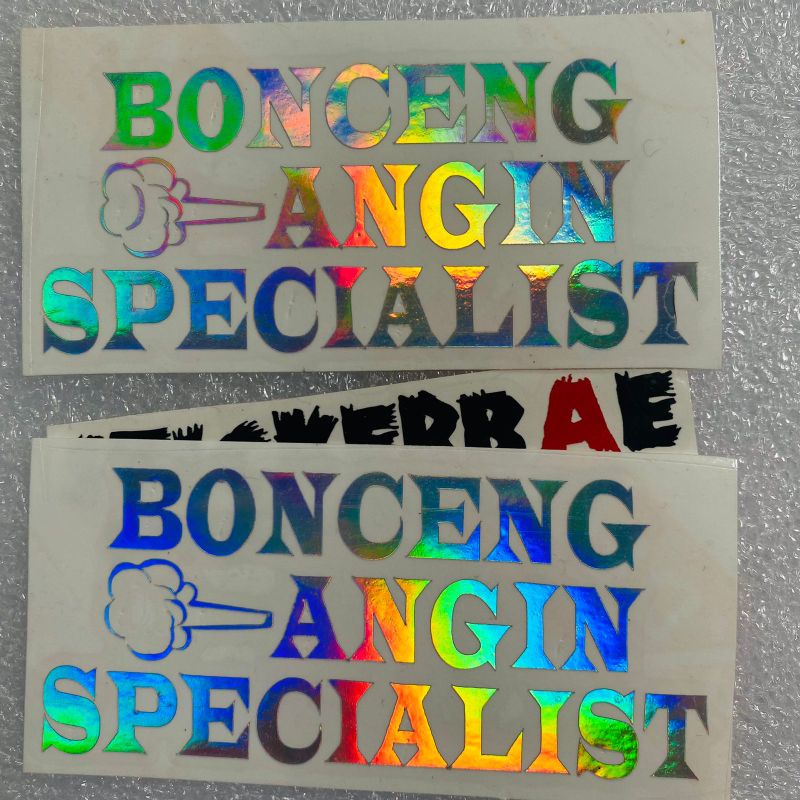 Stiker kata kata viral bonceng angin specialis cutting sticker motor helm