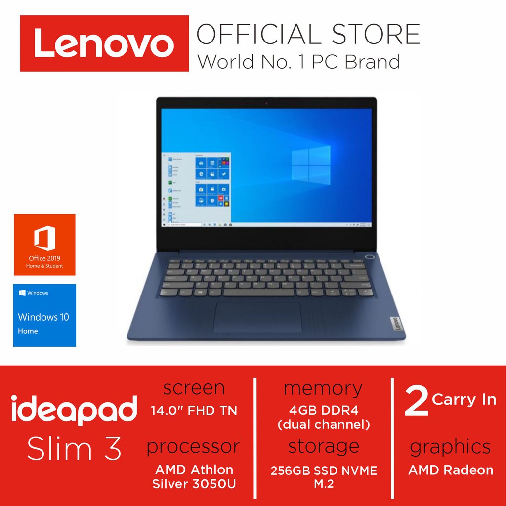Lenovo IdeaPad Slim 3 14ADA05-G5ID-Black (Athlon Silver) 4GB|256GBSSD ...