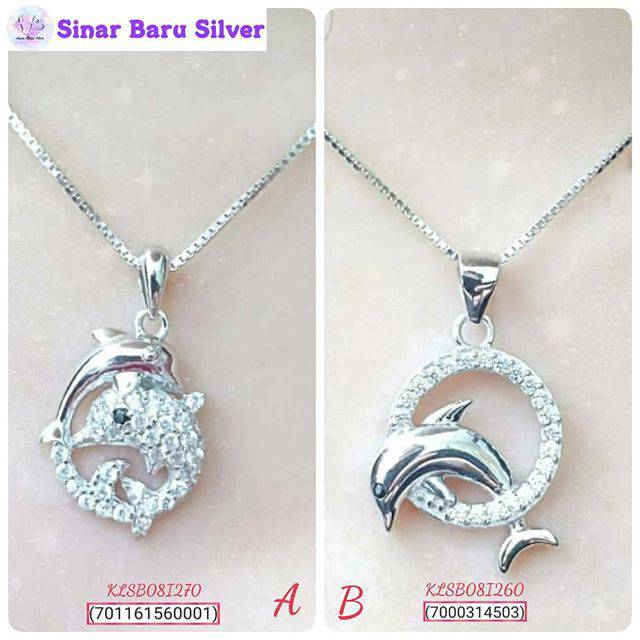 SinarBaru Kalung Liontin Silver925 liontin ikan perhiasan kalung perak