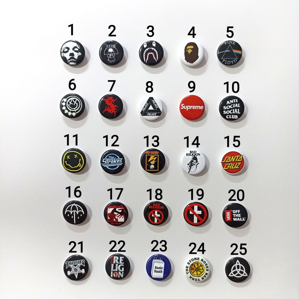 Pin Band Bros Lucu Pin Button Peniti Bulat Mini Baju Band Punk High Quality Termurah Keren Pin Brand Pin Music