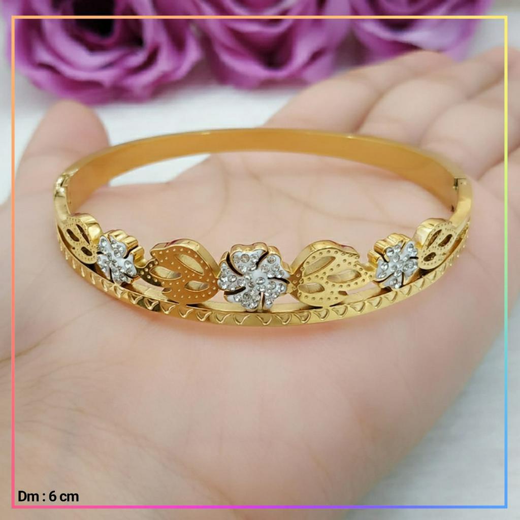 Gelang titanium/stainless steel Gelang Daun Jalar Bangkok Perhiasan Anti Karat GT 114