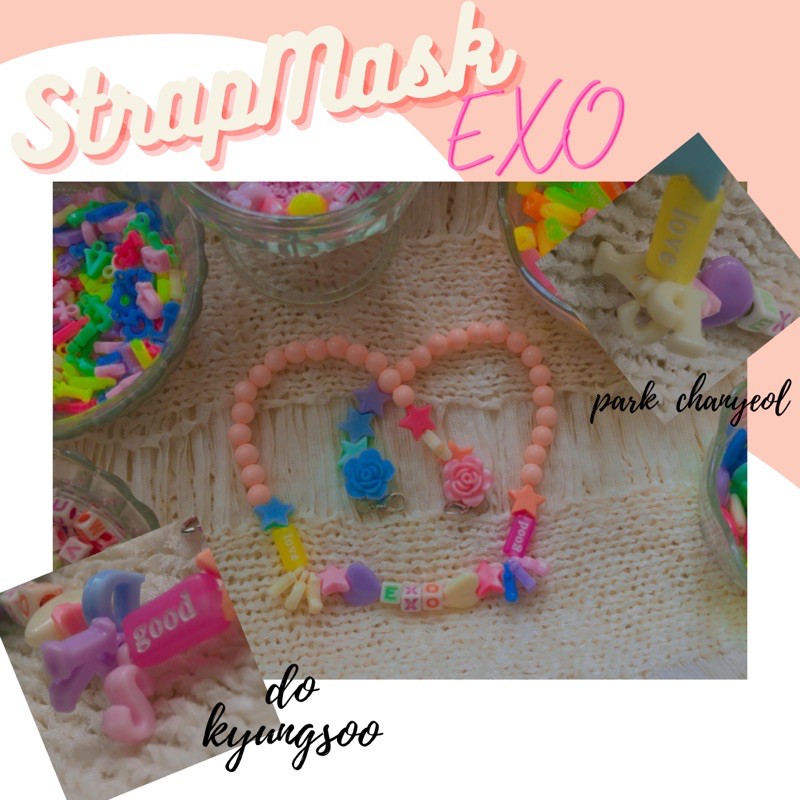 [ READY ] Strap Mask EXO + Photocard random unofficial