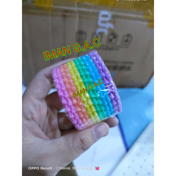 Gelang kroncong india anak warna rainbow/aksesoris gelang india warna lucu