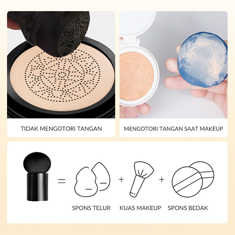 BIOAQUA x SUNISA Bedak Cushion Waterproof  Menutupi pori-pori Full Coverage BB Cushion Original 100% BPOM / BS